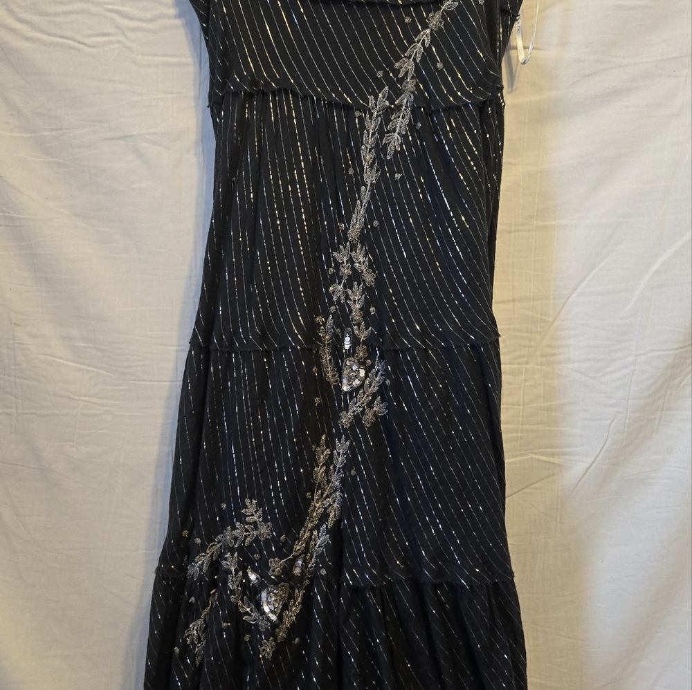 Elegant Black Skirt with Silver Accents